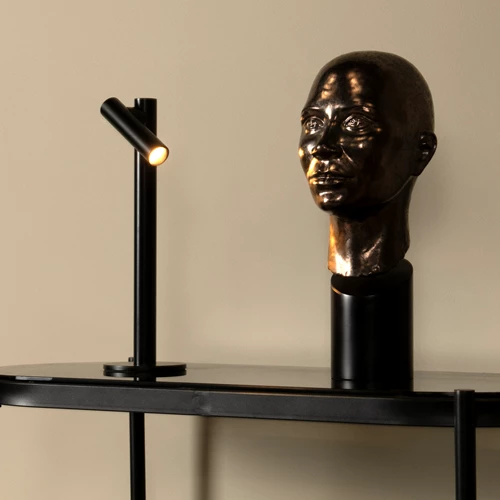 Lucide ANTRIM - wiederaufladbare Schreibtischlampe Innen/Außen - Akku/Batterie - LED Dim. - 1x2,2W 2700K - IP54 - Mit kabelloser Ladestation - Schwarz - Atmosphäre 1